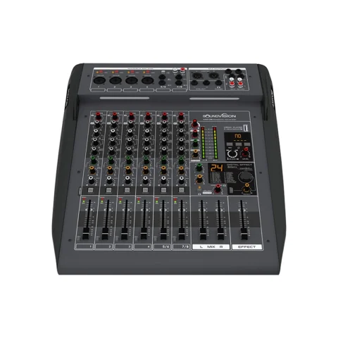 มิกเซอร์ อนาล็อก Soundvision AMX-08 ด้านหน้า เอียง