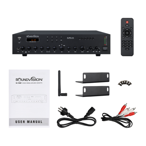 มิกซิ่งแอมป์ SoundVision-SA-150BT อุปกรณ์ภายในกล่อง