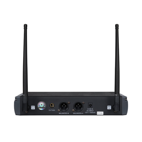 ชุดไมโครโฟนไร้สาย Soundvision SU-820D/HT ตัวรับ ด้านหลัง